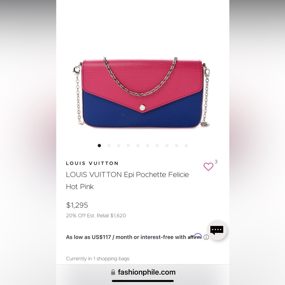 🩷✨SOLD✨🩷Louis Vuitton Epi Pochette Felicie Hot Pink & Blue - Picture 2 of 10